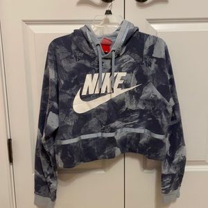 Blue Nike Cropped Hoodie Size XL